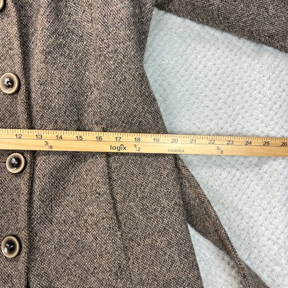 Vintage Covington Womens Coat Donegal Tweed Wool Blend Belted Outerwear Tan Sz L - Picture 10 of 16